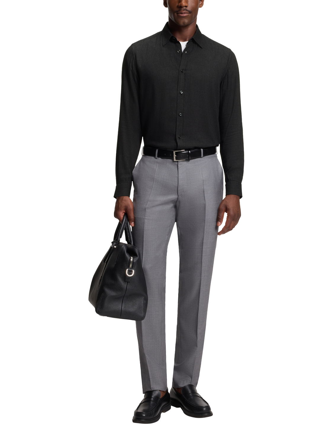 Product image 3 of 6, which shows HUGO BOSS BOSS Liam Cotton Blend Shirt, Black, L