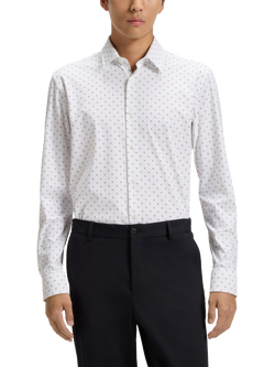 HUGO BOSS BOSS P Roan Kent Slim Fit Spot Print Shirt, White, White