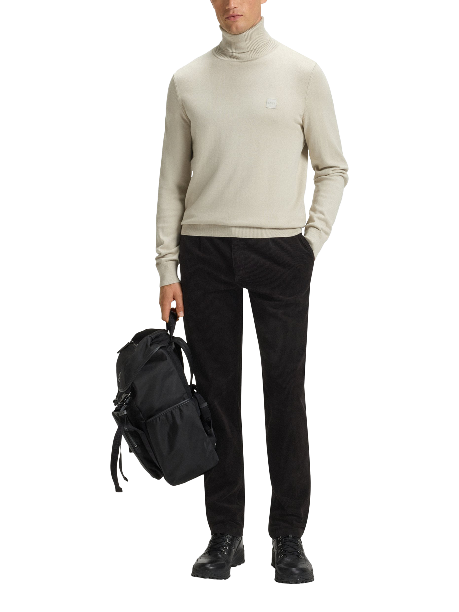 Product image 3 of 5, which shows HUGO BOSS BOSS Soft Motion Cotton Blend Chinos, Black, 32R