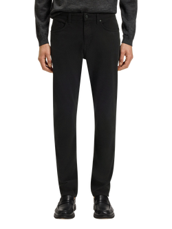 BOSS Slim Fit Cotton Blend Trousers, Black, Black