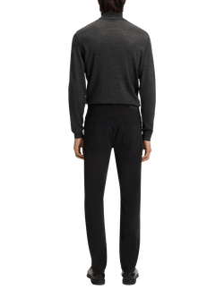 BOSS Slim Fit Cotton Blend Trousers, Black - view 2, Black