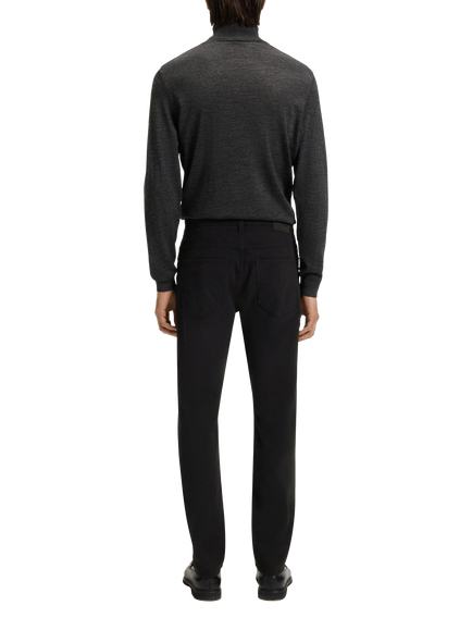 BOSS Slim Fit Cotton Blend Trousers, Black - view 2, Black