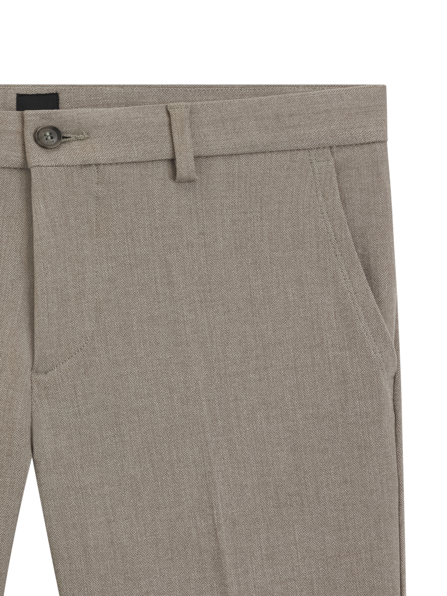 Product image 6 of 6, which shows HUGO BOSS BOSS Slim Fit Tailored Trousers, Open Brown, 34R