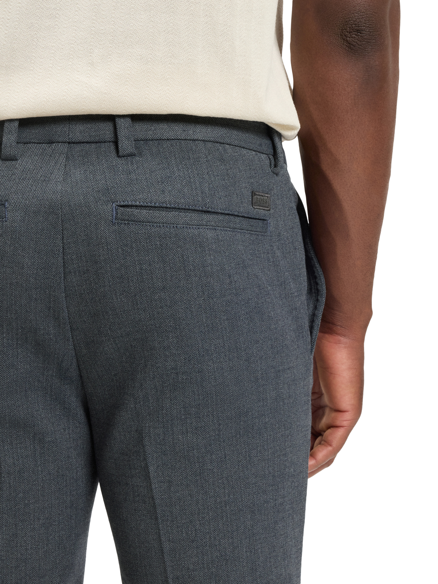 Product image 5 of 6, which shows BOSS Slim Fit Chinos, Dark Blue, 34R