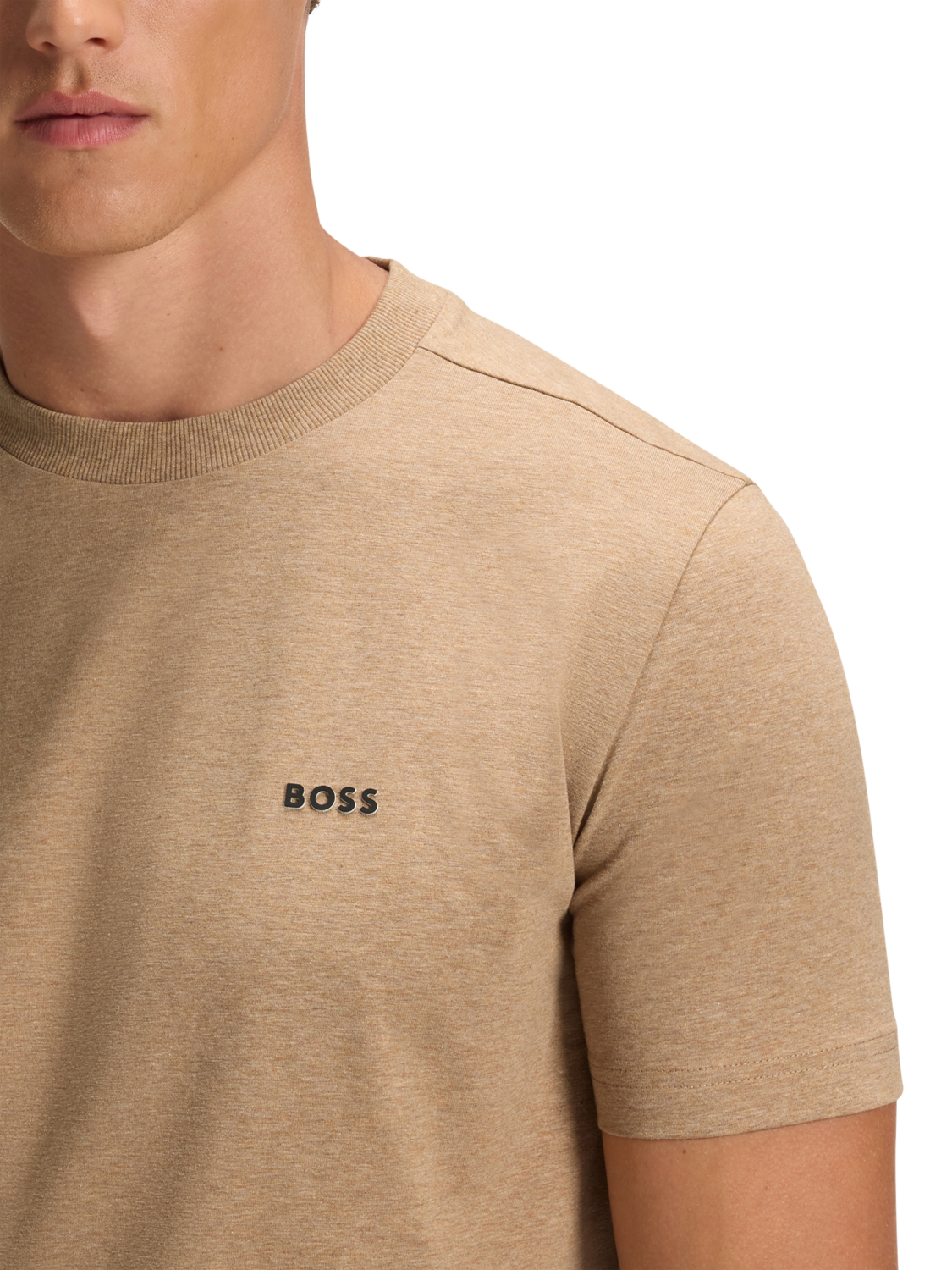 Product image 5 of 5, which shows HUGO BOSS Cotton Blend Logo T-Shirt, Medium Beige, XXL