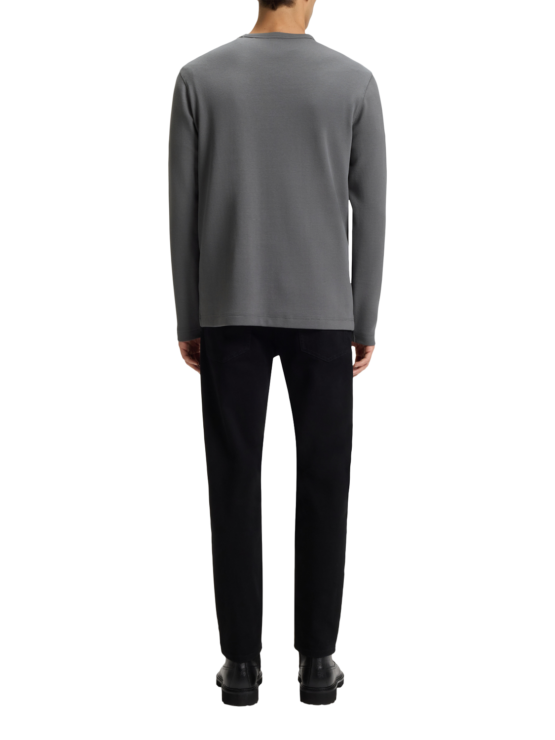 Product image 2 of 5, which shows BOSS Tempesto Long Sleeve Crew Neck Top, Open Grey, S