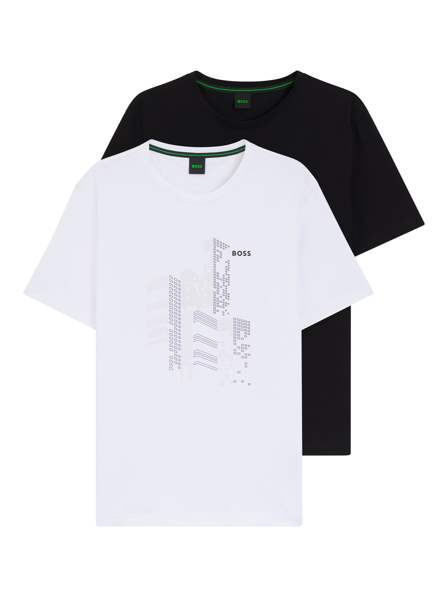 BOSS Cotton Blend Regular Fit Short Sleeve Logo T-Shirt, Pack of