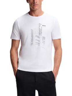 BOSS Cotton Blend Regular Fit Short Sleeve Logo T-Shirt, Pack of 2, Black/White - view 2, Black/White