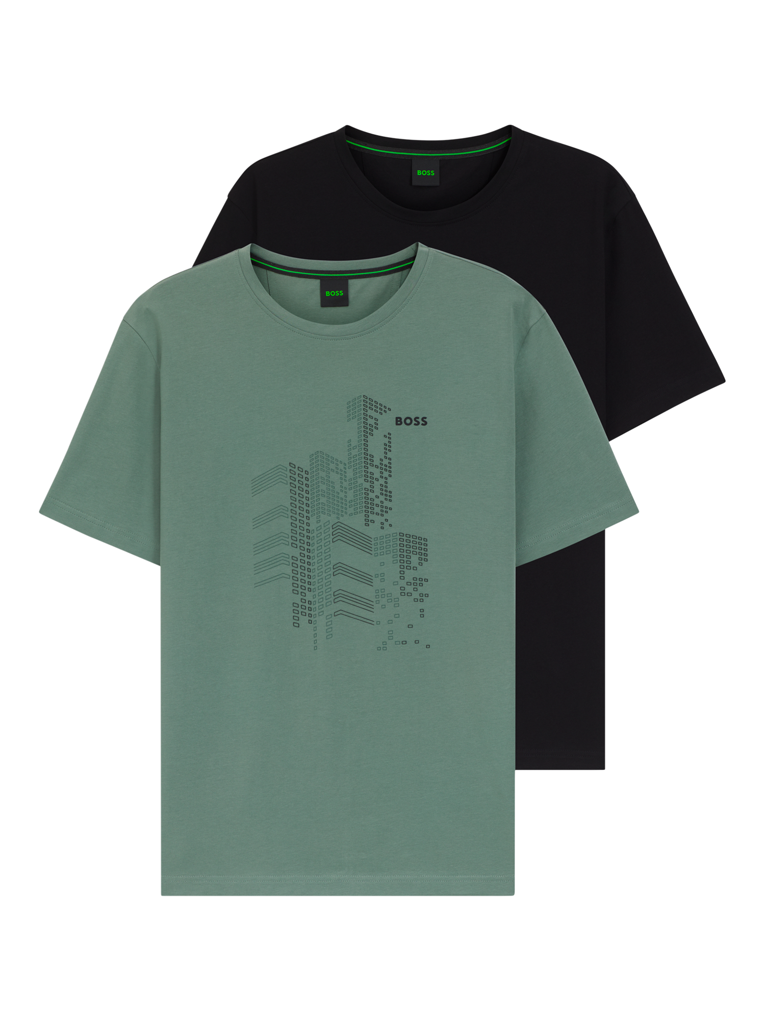 BOSS Cotton Blend Regular Fit Short Sleeve Logo T-Shirt, Pack of