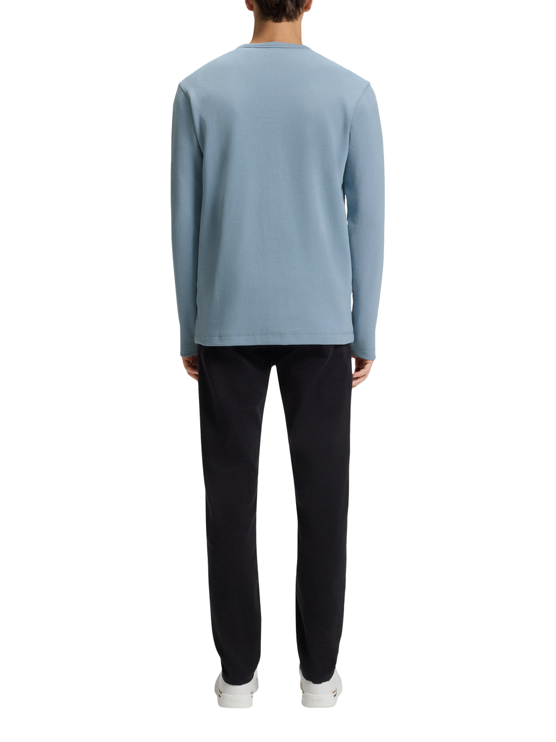 Product image 2 of 5, which shows BOSS Tempesto Long Sleeve Crew Neck Top, Light/Pastel Blue, S