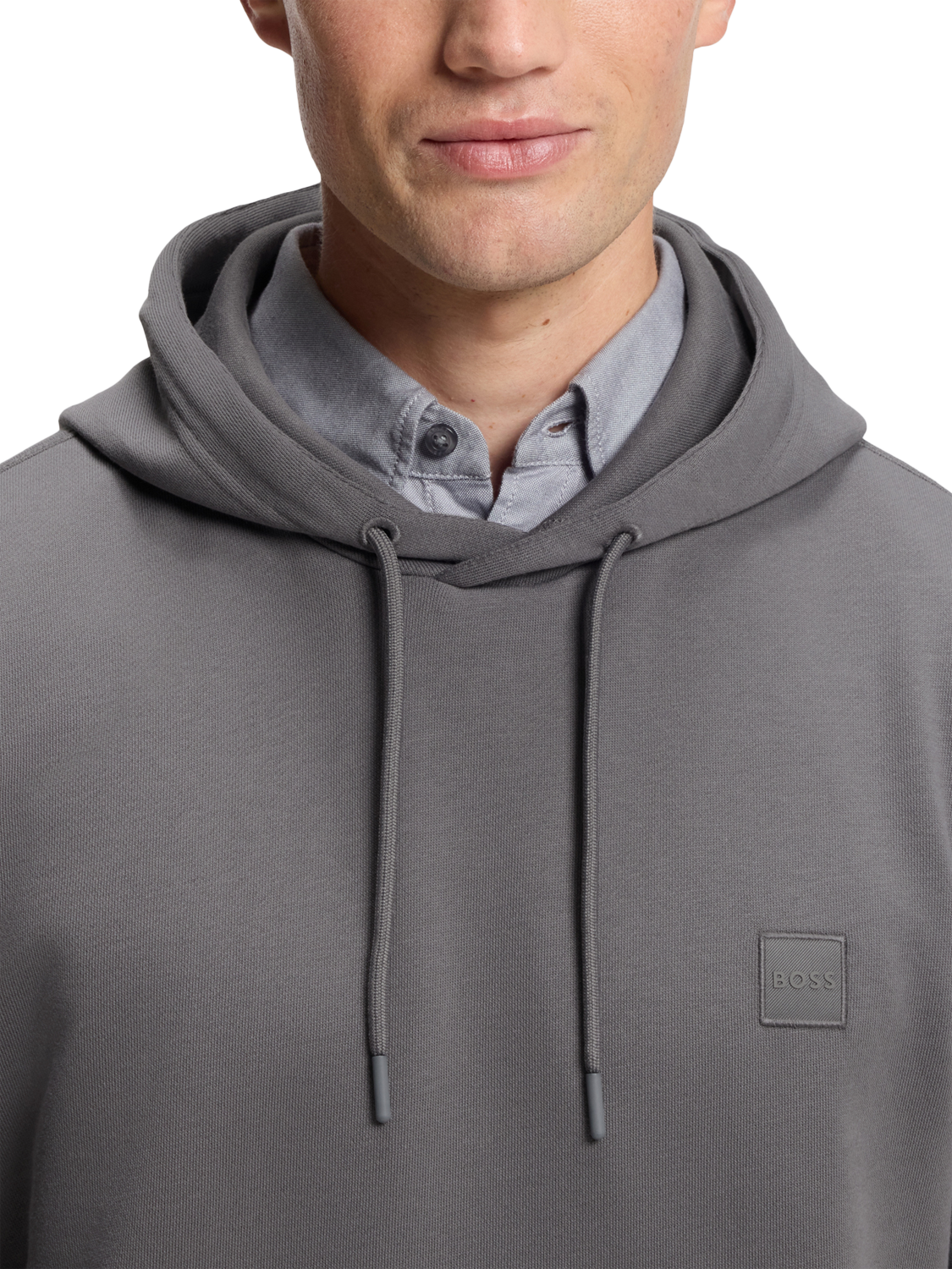 Product image 5 of 5, which shows BOSS Cotton Hoodie, Open Grey, M