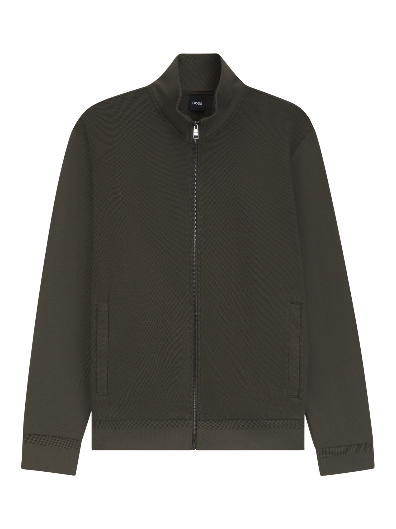 Product image 4 of 5, which shows HUGO BOSS Zip Neck Sweatshirt, Open Green, L