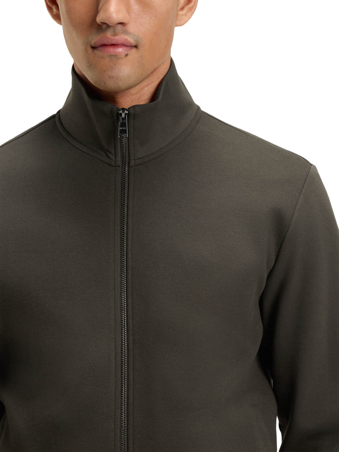Product image 5 of 5, which shows HUGO BOSS Zip Neck Sweatshirt, Open Green, L