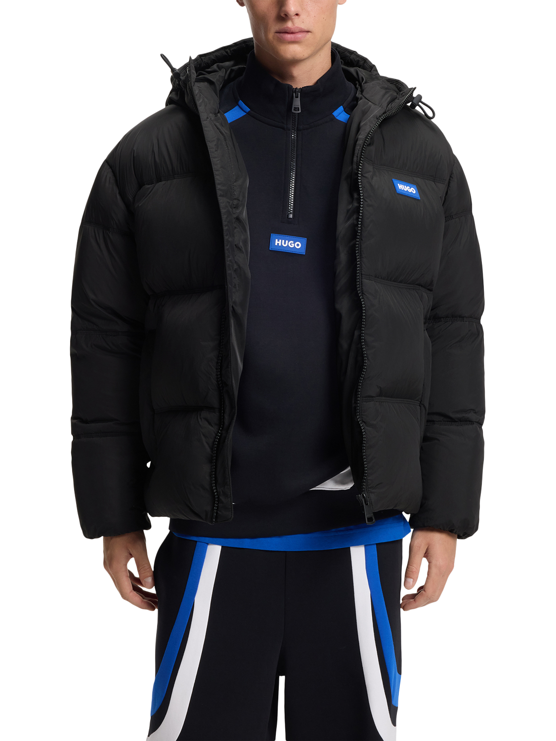 Product image 1 of 6, which shows HUGO Puffer Jacket, Black, S