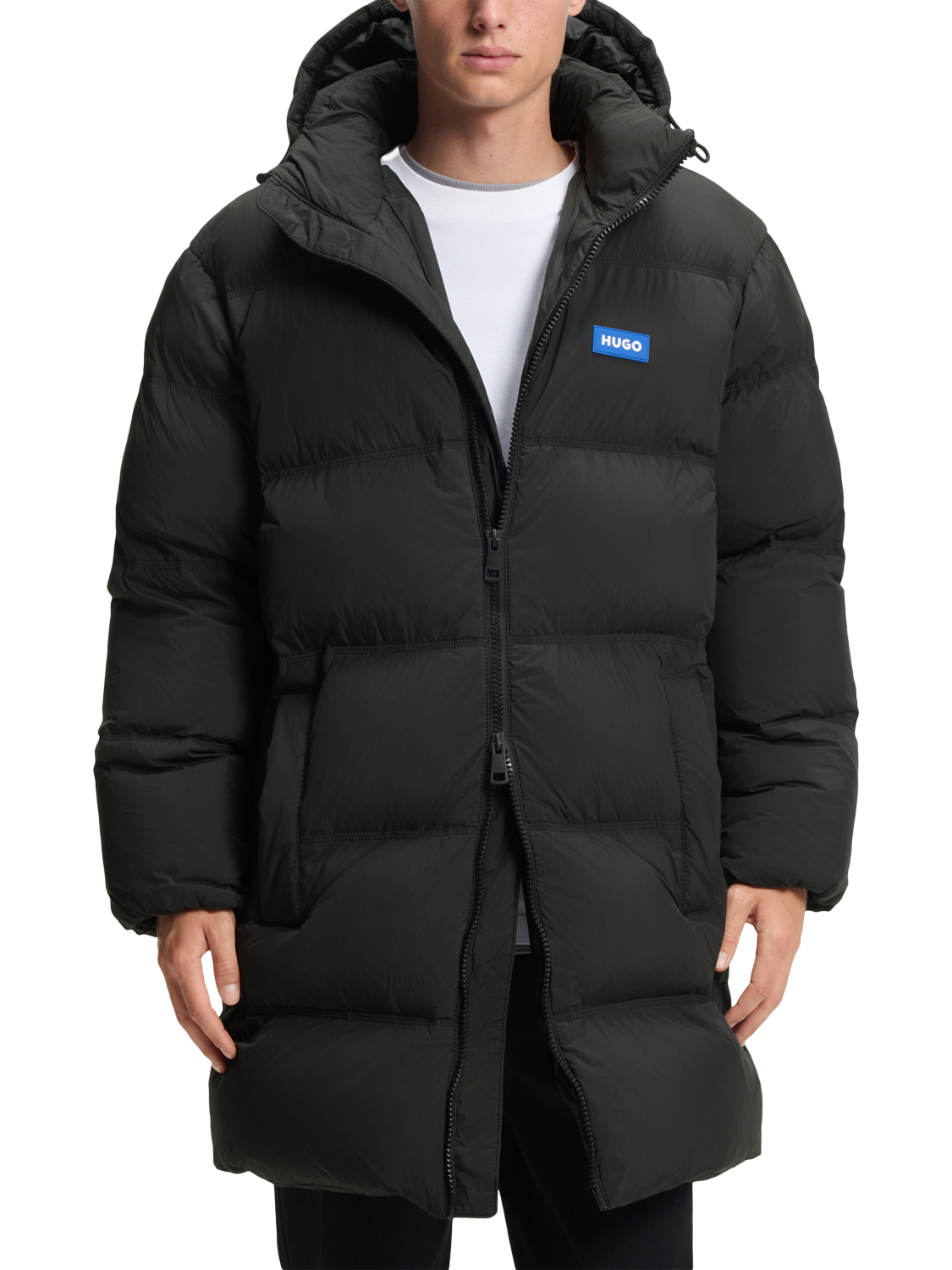 Product image 1 of 6, which shows HUGO Puffer Jacket, Black, S