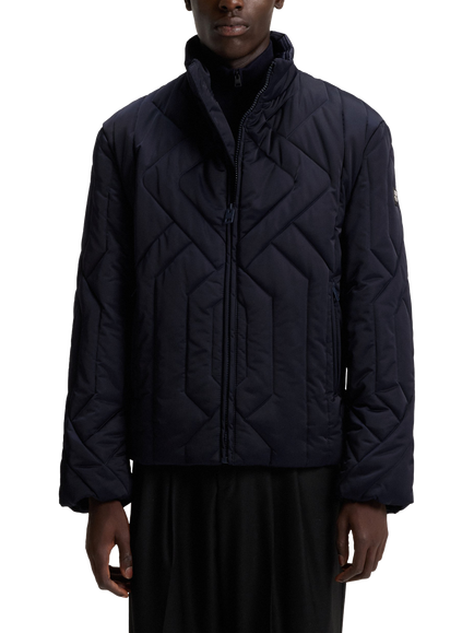 HUGO BOSS HUGO Quilted Satin Watter-Repellent Jacket, Navy, Navy