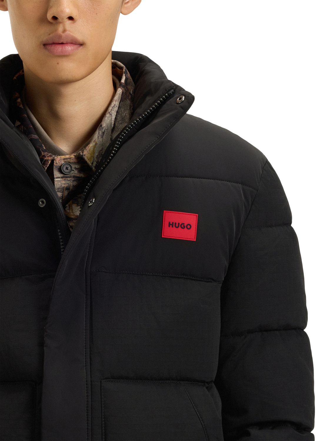Product image 5 of 6, which shows HUGO BOSS HUGO Zip Front Puffer Jacket, Black, M