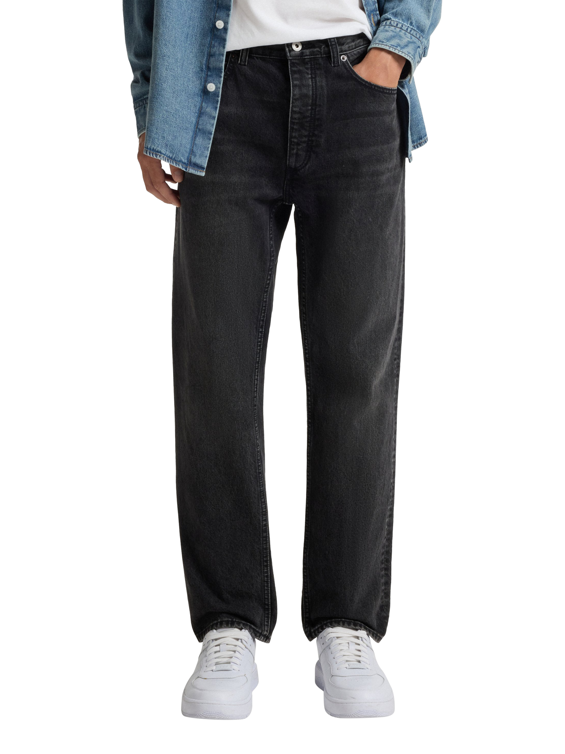 Product image 1 of 6, which shows HUGO BOSS HUGO Regular Fit Jeans, Charcoal, 32R
