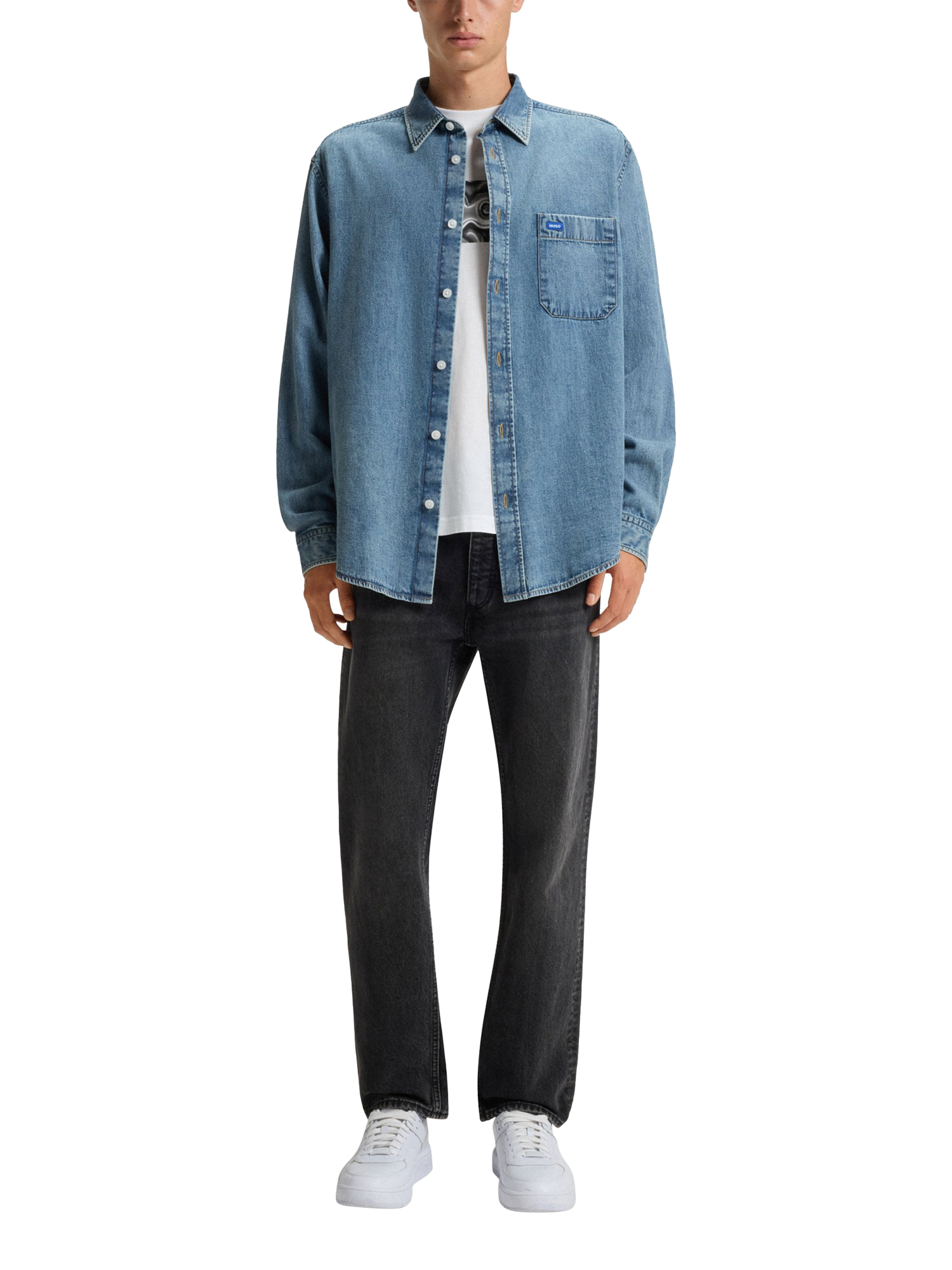 Product image 3 of 6, which shows HUGO BOSS HUGO Regular Fit Jeans, Charcoal, 32R