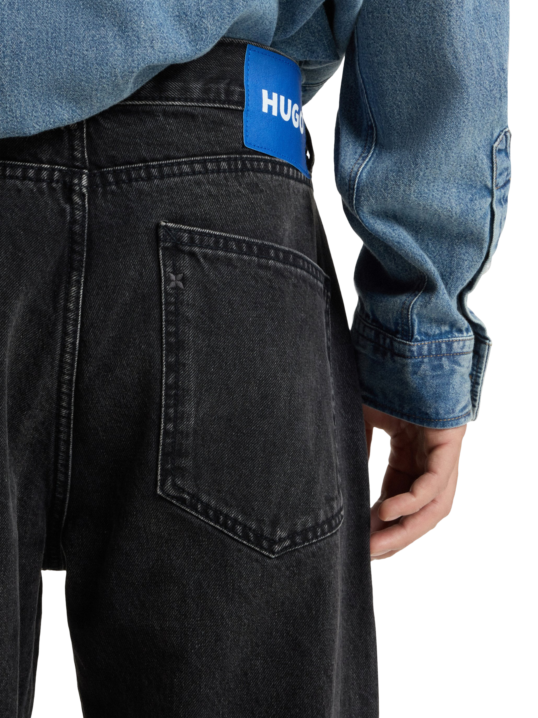 Product image 5 of 6, which shows HUGO BOSS HUGO Regular Fit Jeans, Charcoal, 32R