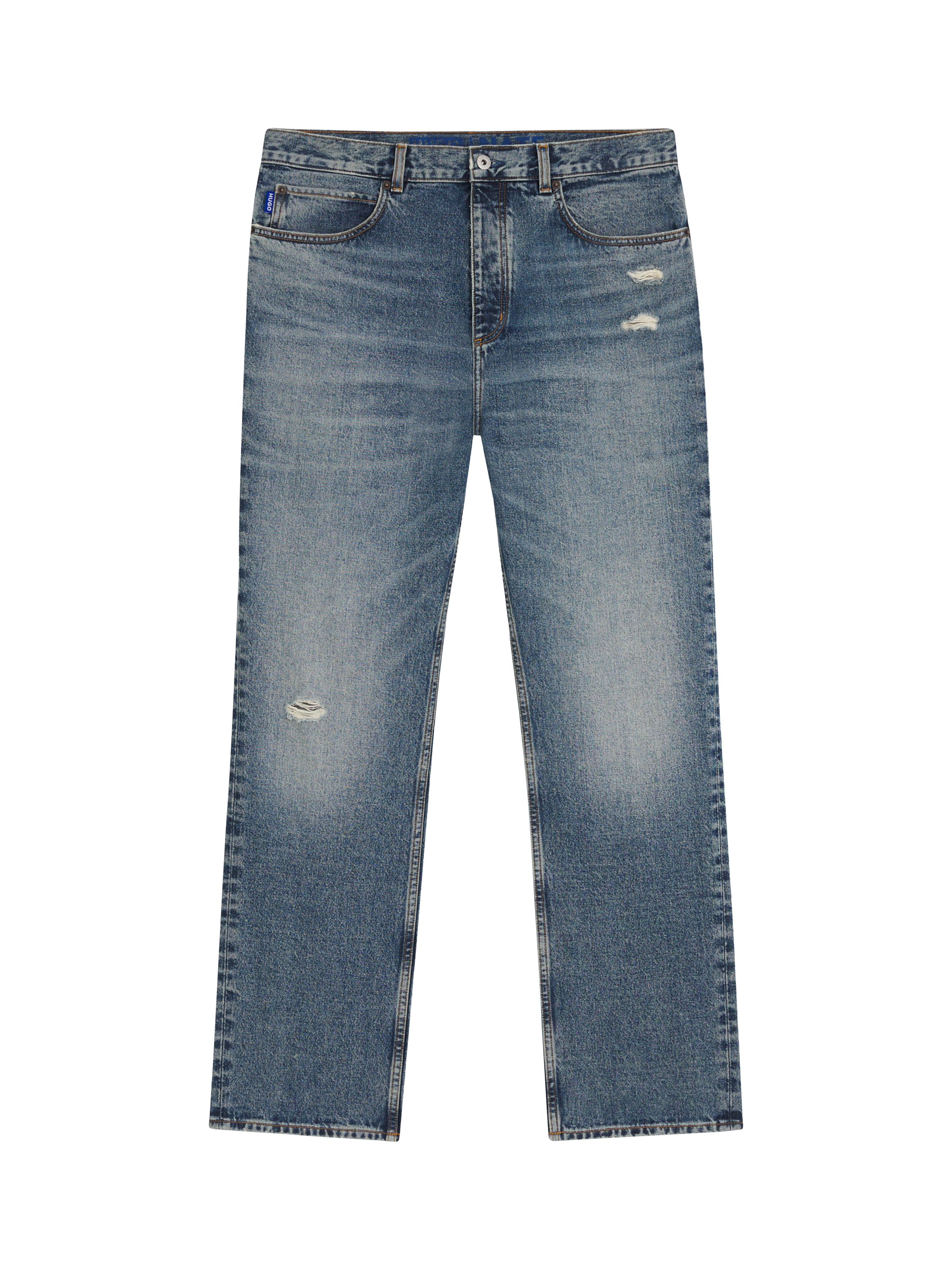 Product image 4 of 6, which shows HUGO BOSS HUGO Baggy Fit Jeans, Medium Blue, 36L