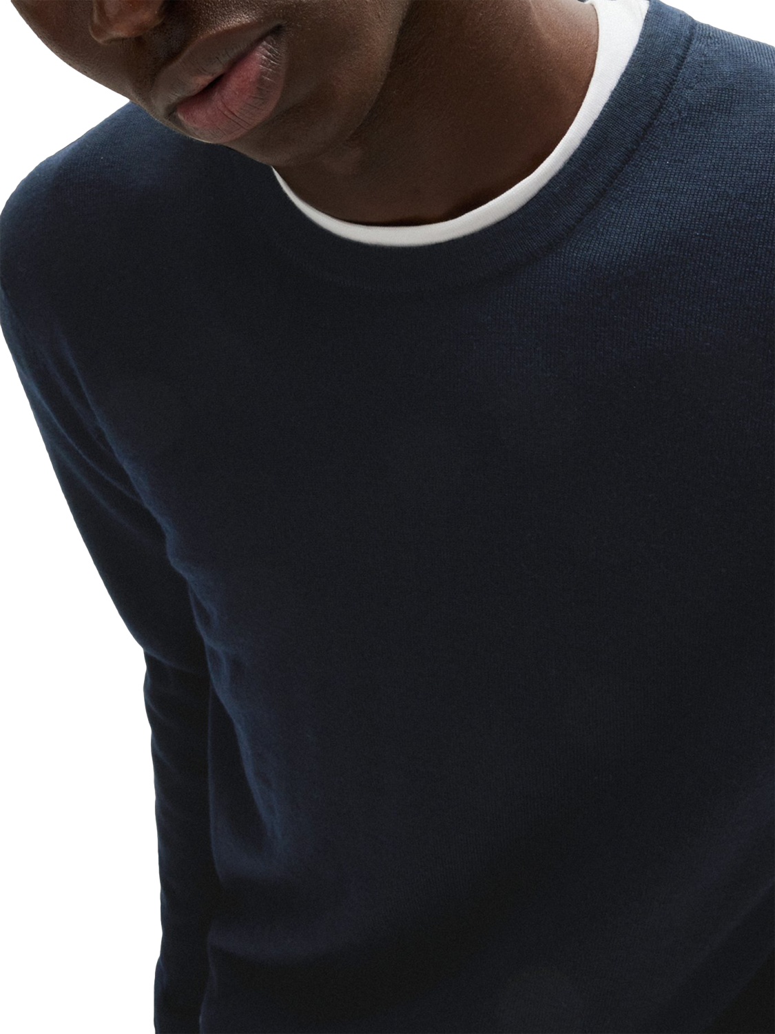 Product image 5 of 5, which shows HUGO BOSS Wool Round Neck Jumper, Navy, S