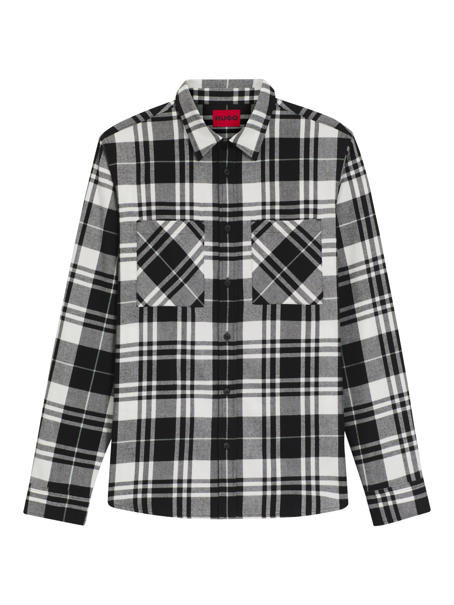 Product image 4 of 6, which shows HUGO BOSS HUGO Check Cotton Overshirt, Black, M
