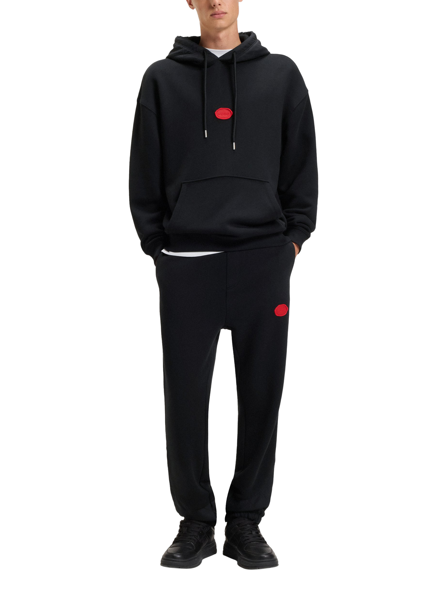 Product image 3 of 5, which shows HUGO BOSS HUGO Dilvanos Cotton Blend Joggers, Black, M