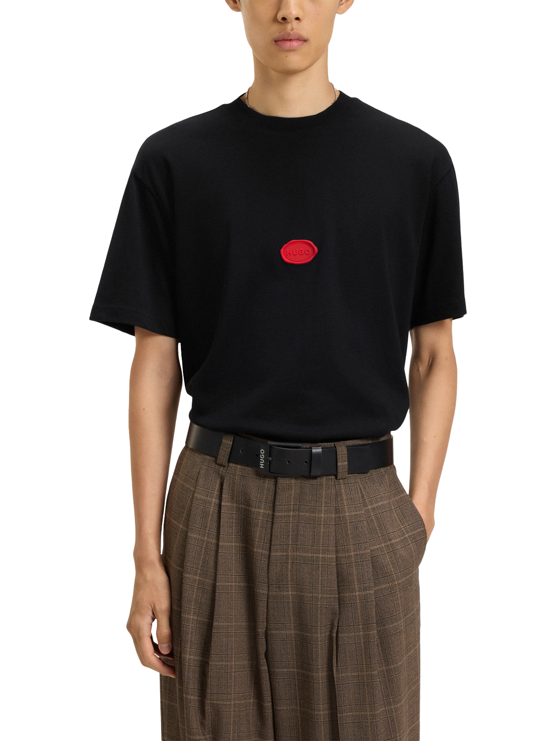 Product image 1 of 5, which shows HUGO BOSS Logo T-Shirt, Black, M