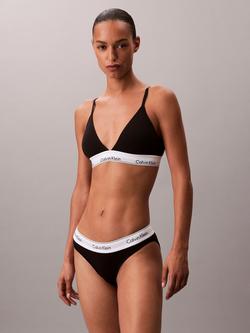 Calvin Klein Icon Cotton Modal Lightly Lined Triangle Bralette, Black