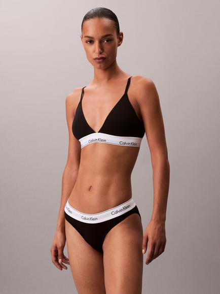 Calvin Klein Icon Cotton Modal Lightly Lined Triangle Bralette, Black