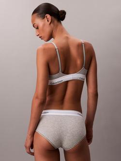 Calvin Klein Icon Cotton Modal Lightly Lined Triangle Bralette - view 2, Grey Heather