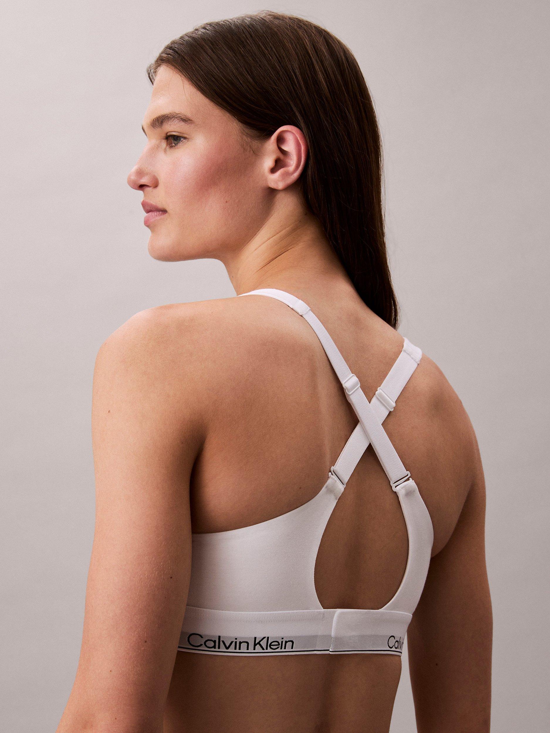 Product image 2 of 7, which shows Calvin Klein Icon Cotton Modal Lift Bralette, White, XS