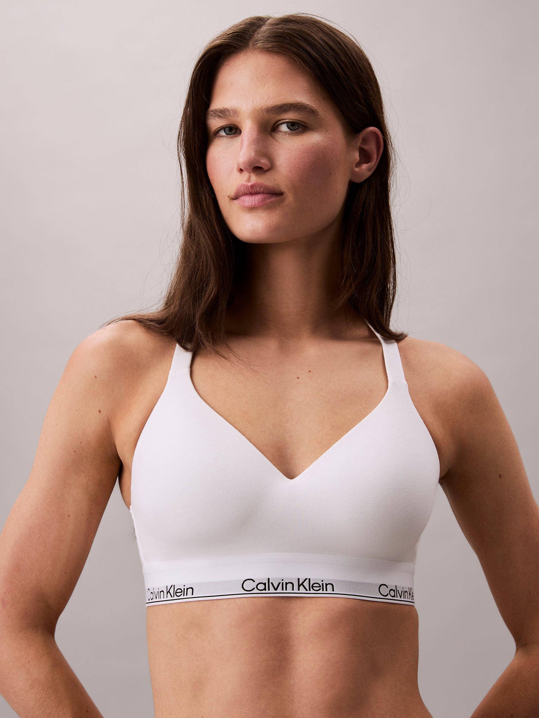 Product image 3 of 7, which shows Calvin Klein Icon Cotton Modal Lift Bralette, White, XS