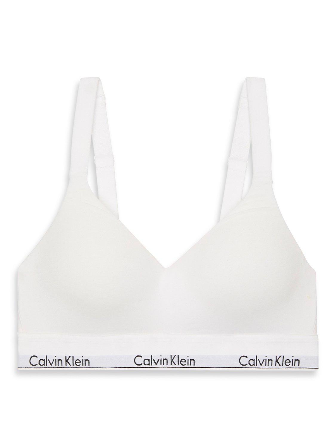 Product image 7 of 7, which shows Calvin Klein Icon Cotton Modal Lift Bralette, White, XS