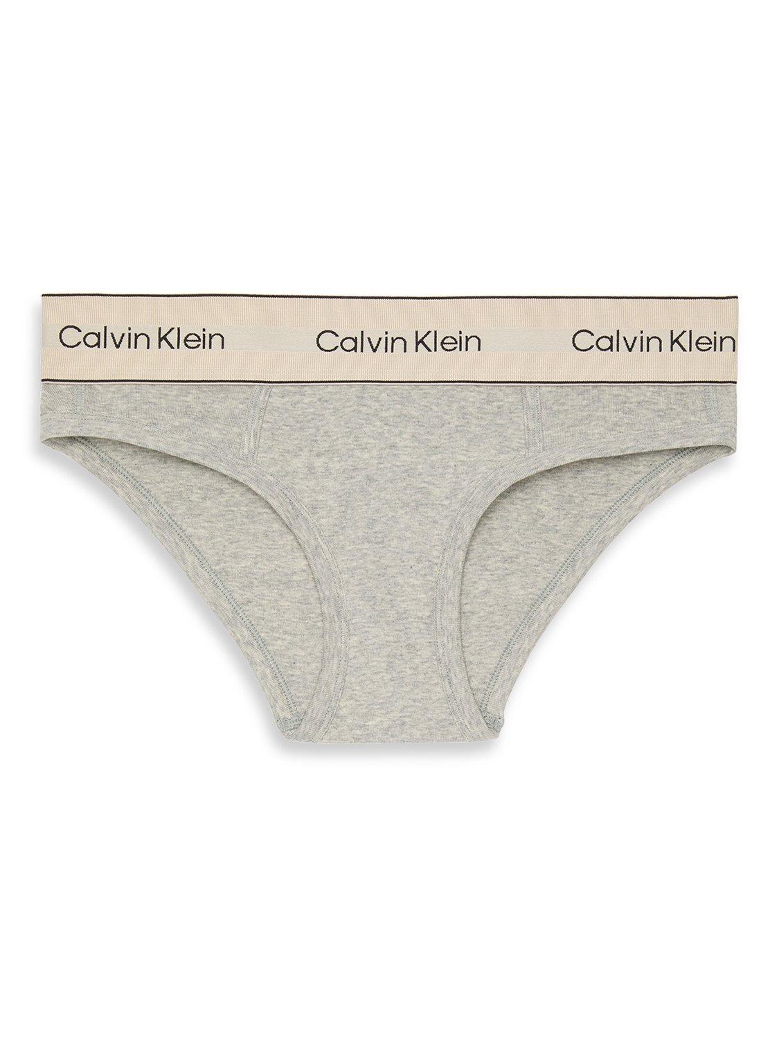 Product image 1 of 1, which shows Calvin Klein Heritage Cotton Bikini Knickers, Grey Heather, XS