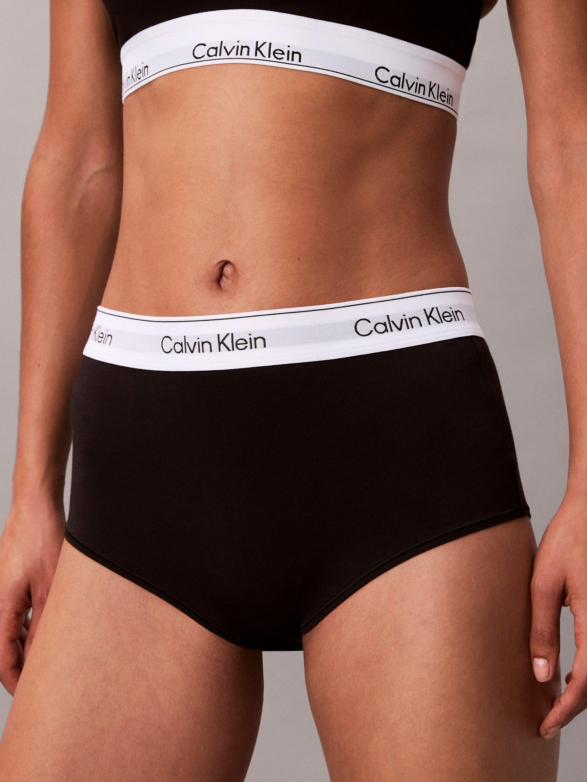 Product image 3 of 6, which shows Calvin Klein Icon Cotton Modal Boyshort Knickers, Black, S