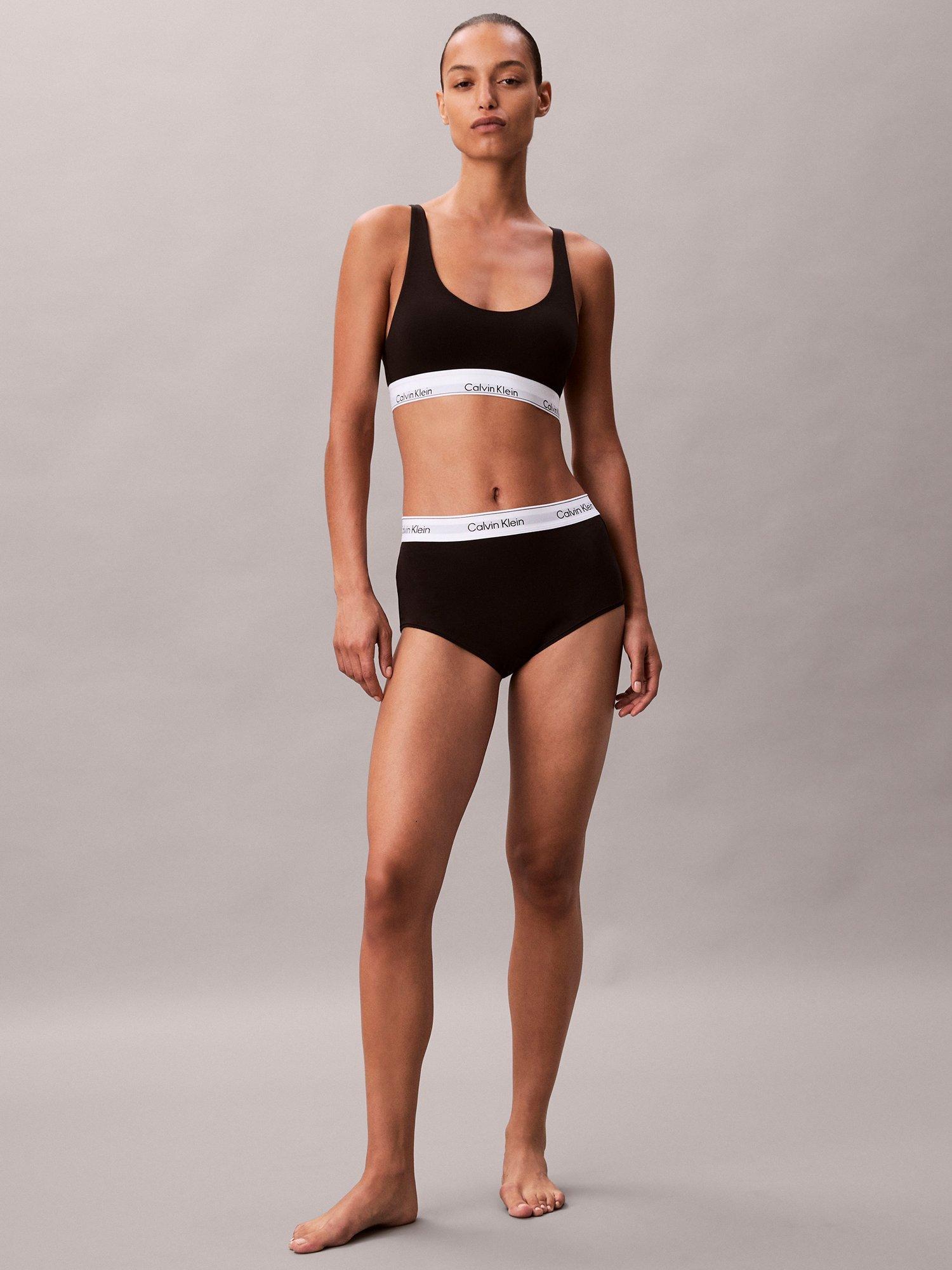 Product image 4 of 6, which shows Calvin Klein Icon Cotton Modal Boyshort Knickers, Black, S