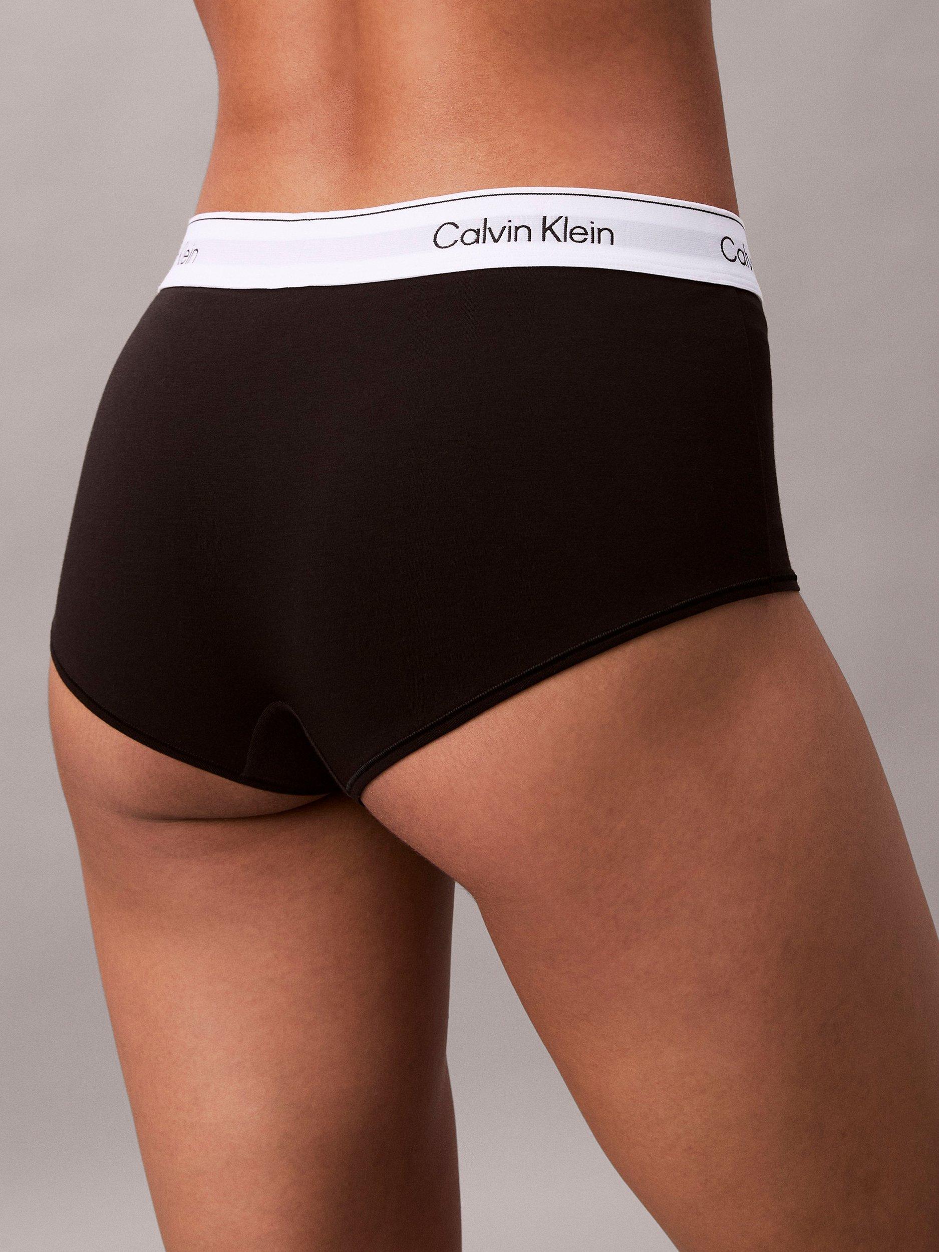 Product image 6 of 6, which shows Calvin Klein Icon Cotton Modal Boyshort Knickers, Black, S