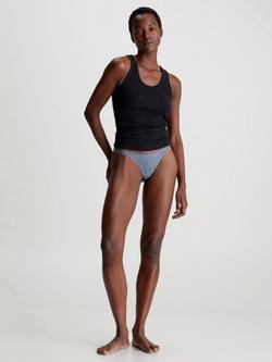 Calvin Klein Icon Lace Thong, Dark Denim, Dark Denim