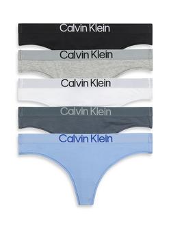 Calvin Klein Maximum Cotton Thong, Pack of 5, Heather/Multi, Heather/Multi