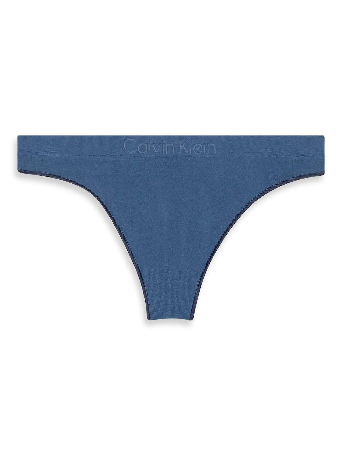 Product image 1 of 1, which shows Calvin Klein Bonded Flex Seamless Thong, Dark Denim, XS