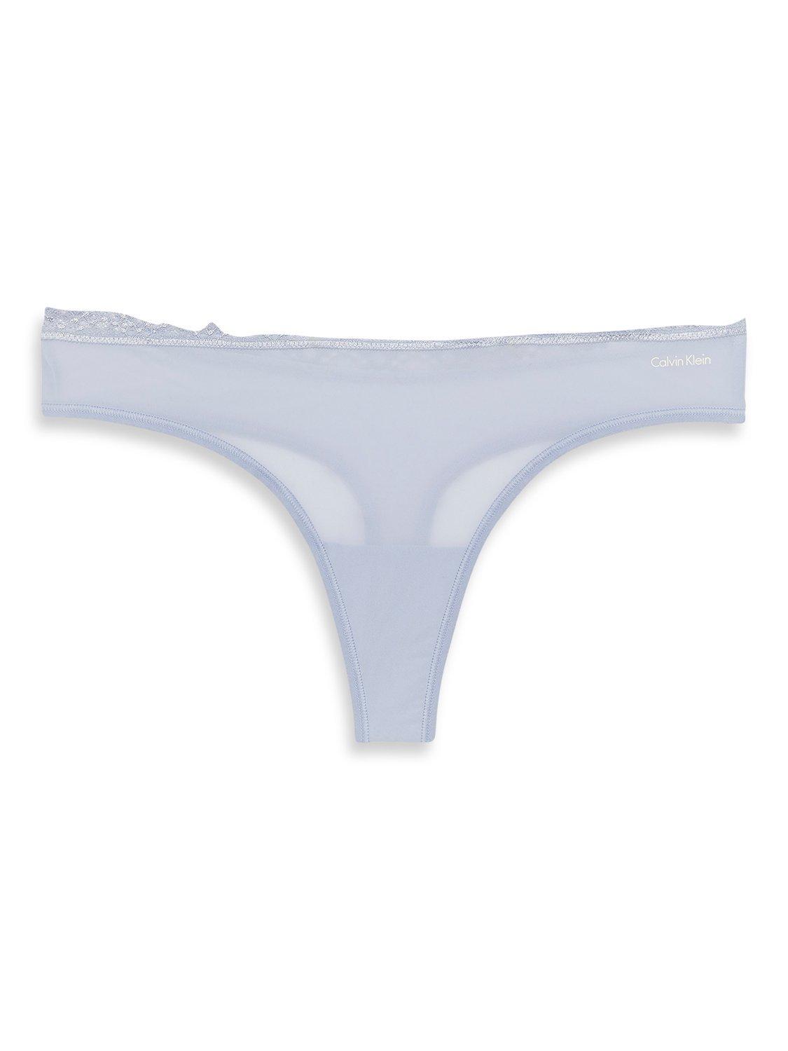 Product image 7 of 7, which shows Calvin Klein Microfibre Stretch with Lace Thong, Casual Blue, S