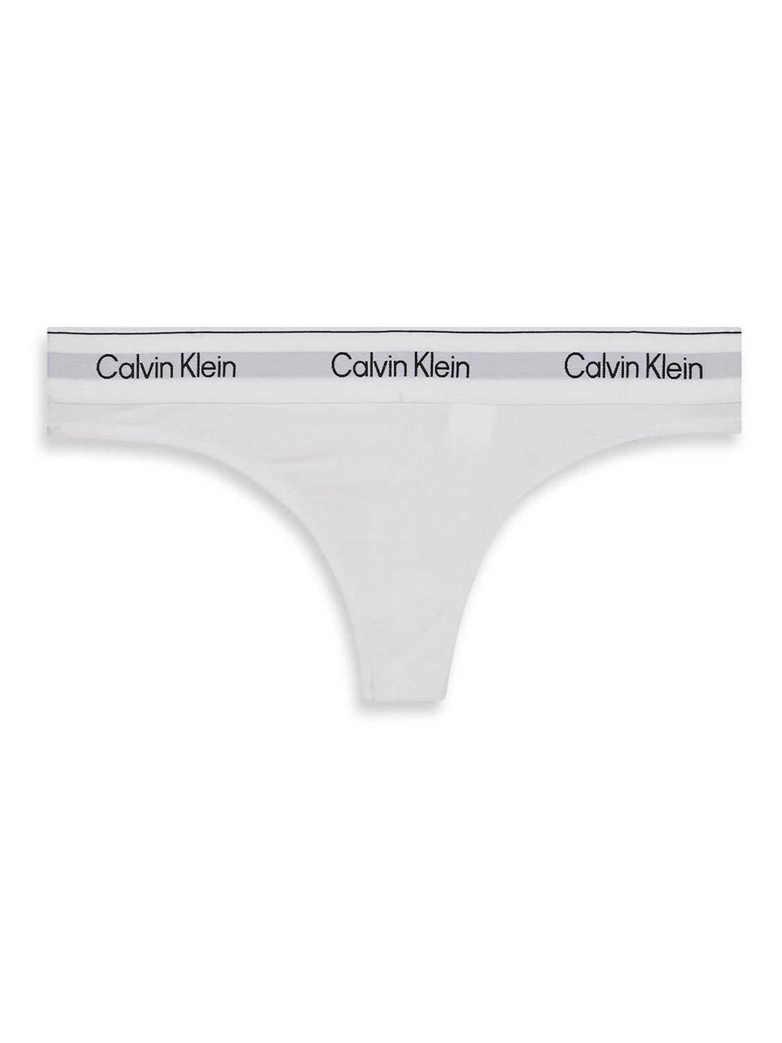 Product image 6 of 6, which shows Calvin Klein Icon Cotton Modal Thong, White, XS