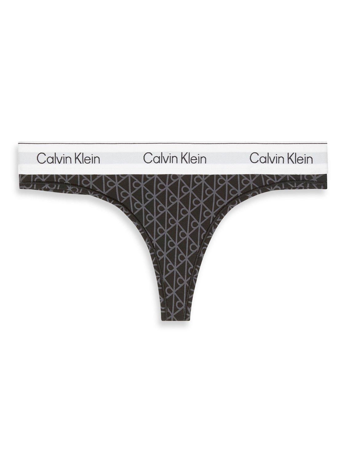 Product image 7 of 7, which shows Calvin Klein Icon Cotton Modal Thong, Black/Multi, L