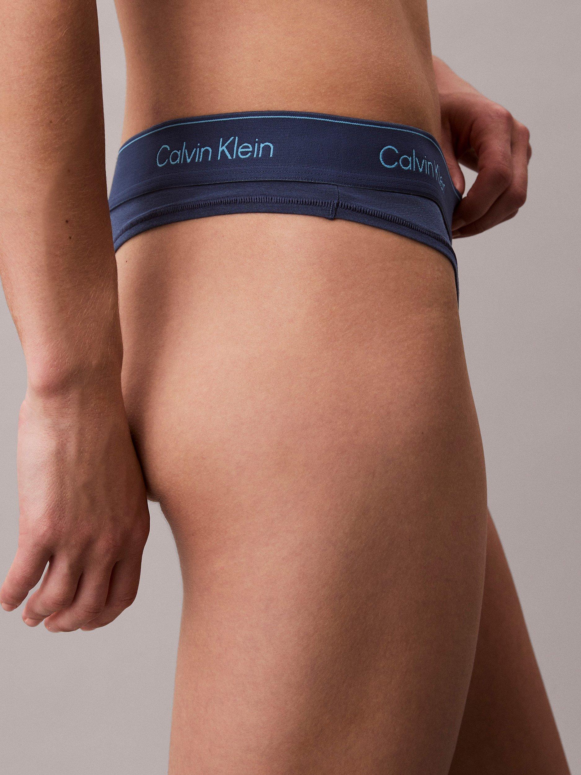 Product image 4 of 6, which shows Calvin Klein Icon Cotton Modal Thong, Dark Denim, XL