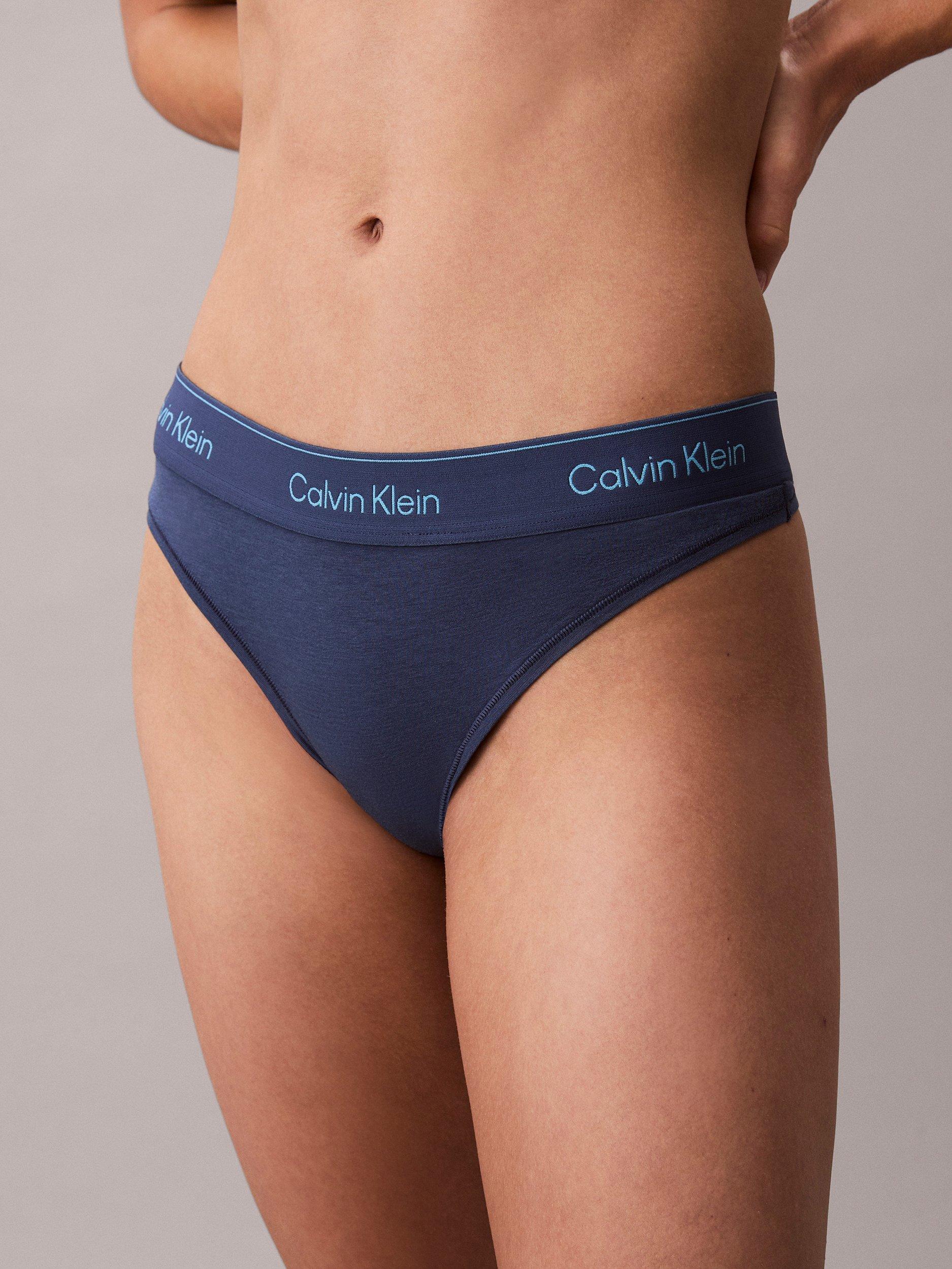 Product image 5 of 6, which shows Calvin Klein Icon Cotton Modal Thong, Dark Denim, XL