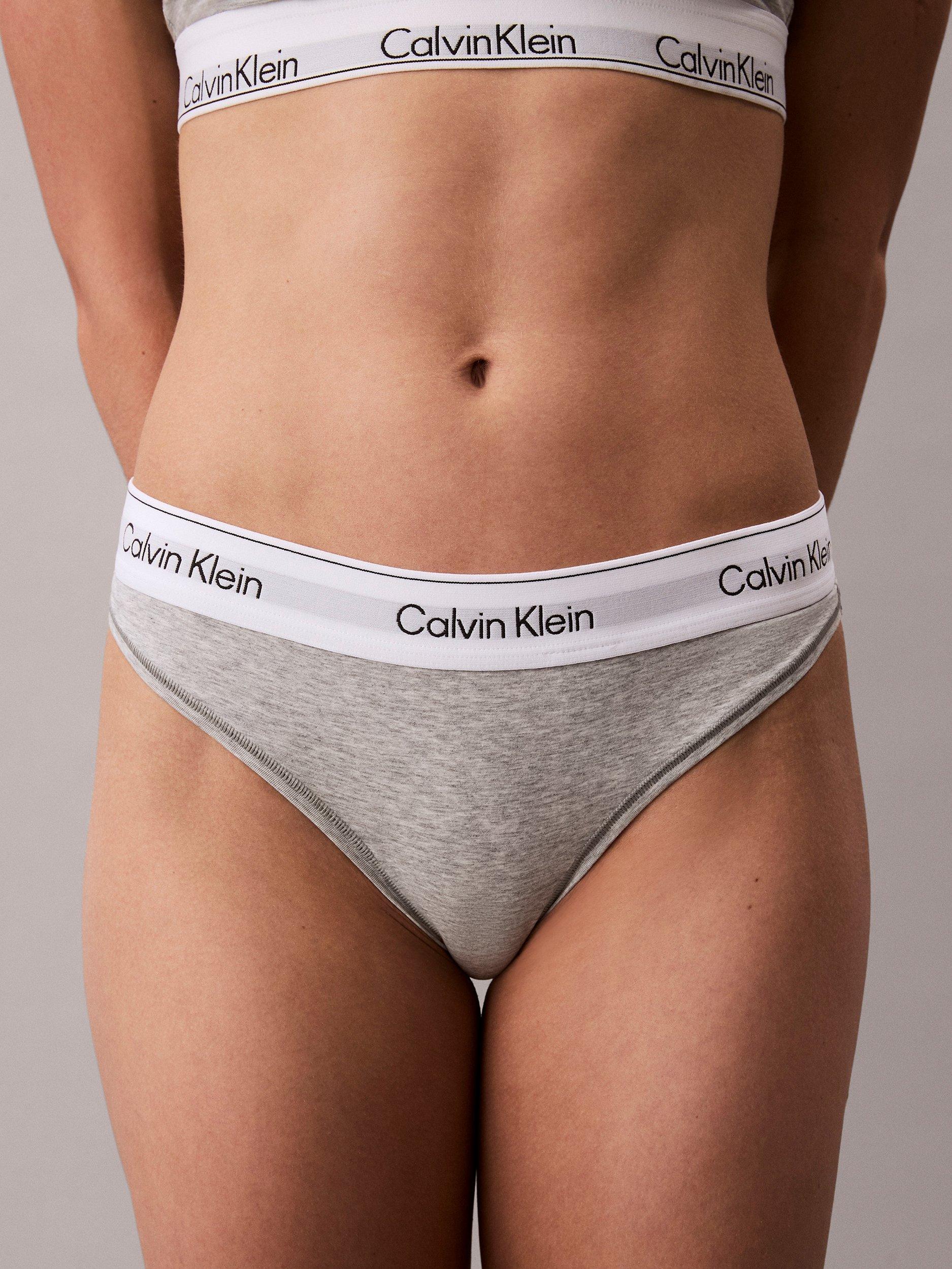 Product image 6 of 7, which shows Calvin Klein Icon Cotton Modal Thong, Grey Heather, XS