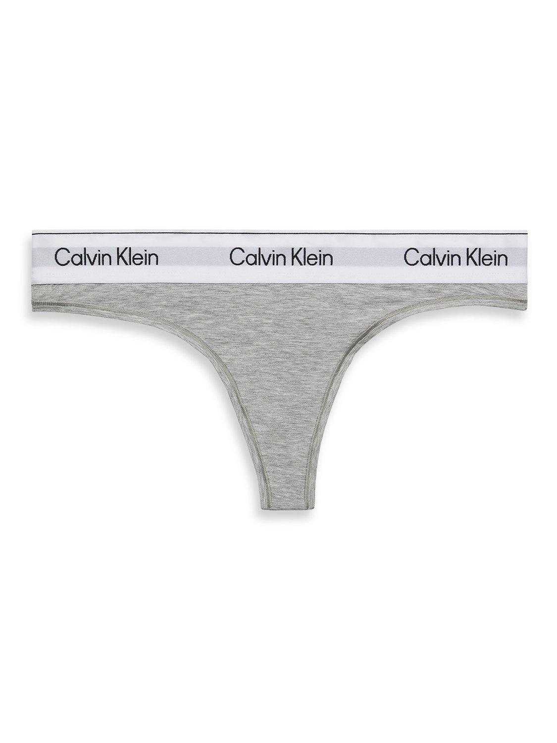 Product image 7 of 7, which shows Calvin Klein Icon Cotton Modal Thong, Grey Heather, XS