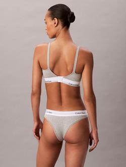 Calvin Klein Icon Cotton Modal Lightly Lined Triangle Nursing Bralette - view 2, Grey Heather